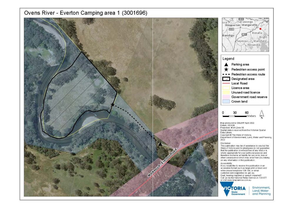 Map - Ovens River – Everton Camping Area 1