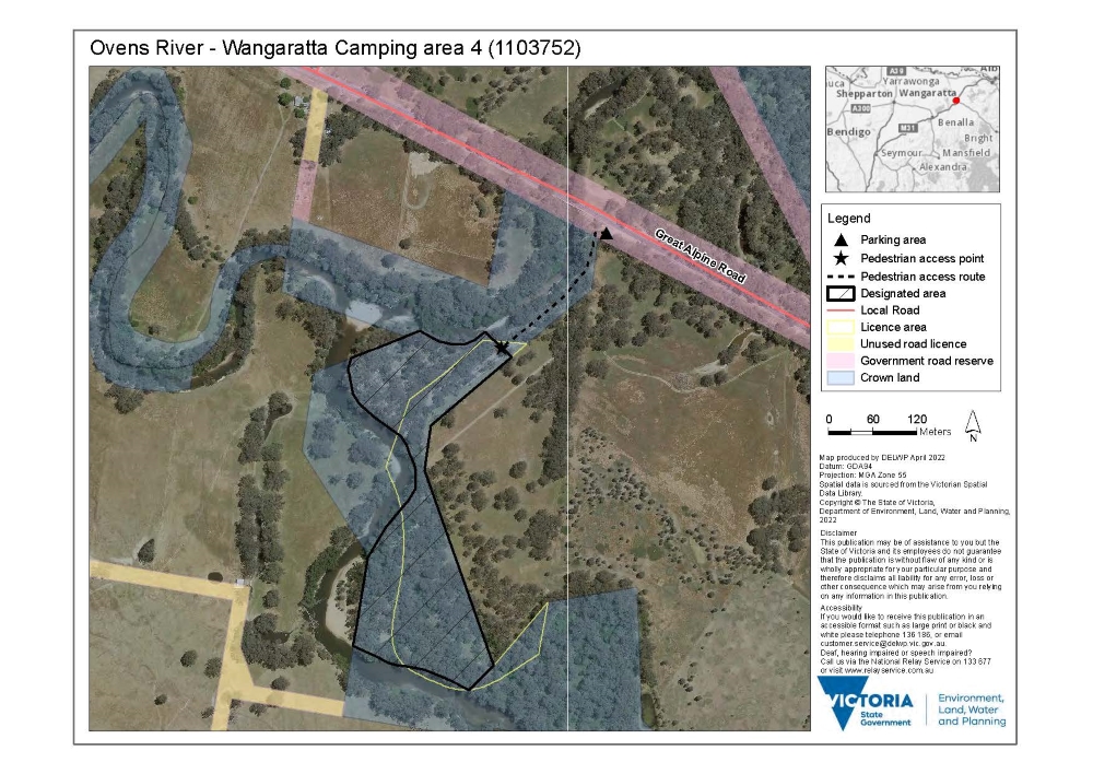 Map - Ovens River - Wangaratta camping area 4