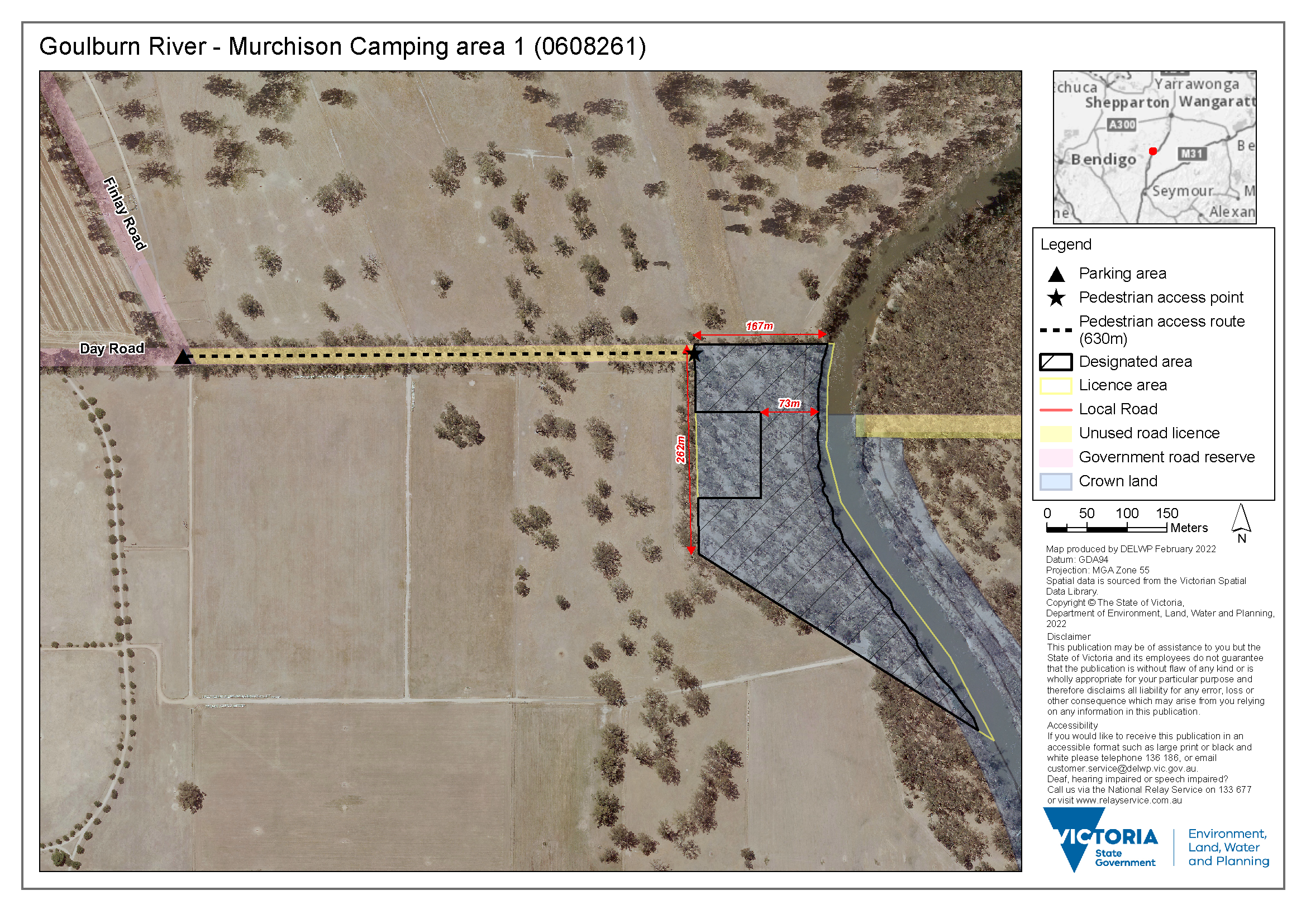 Goulburn River - Murchison camping area 1 map