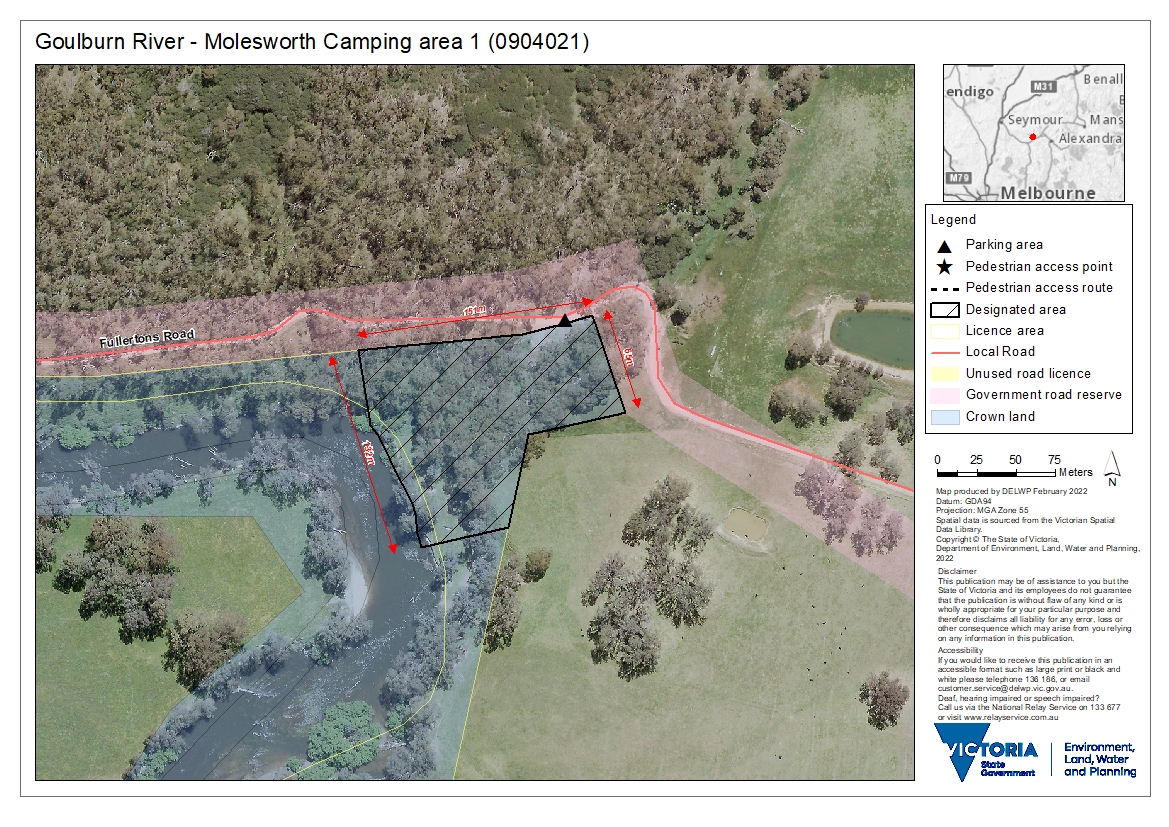 Map - Goulburn River - Molesworth camping area 1