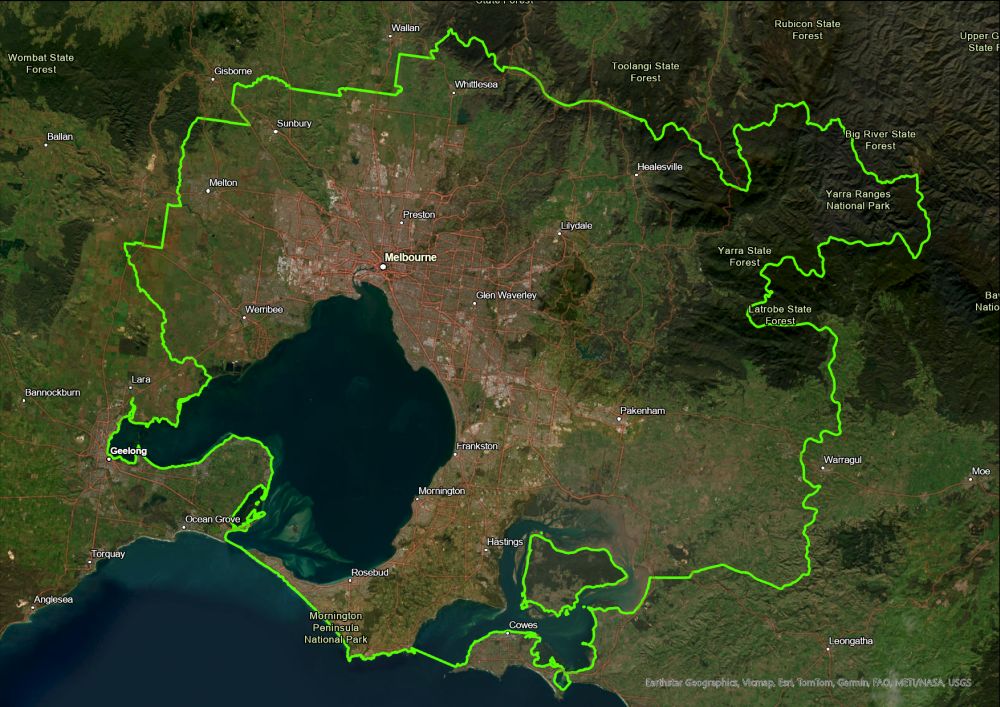 Map of the boundaries for applicants